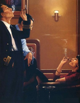 Jack Vettriano œuvres - le divan à cigares Contemporain Jack Vettriano